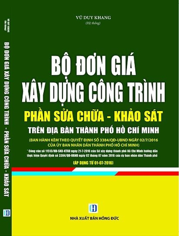 ĐƠN GIÁ XÂY DỰNG CÔNG TRÌNH TP. HỒ CHÍ MINH- PHẦN SỬA CHỮA & KHẢO SÁT