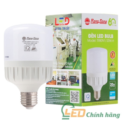 Bóng Đèn LED Bulb Trụ 20W Rạng Đông TR80N1/20W
