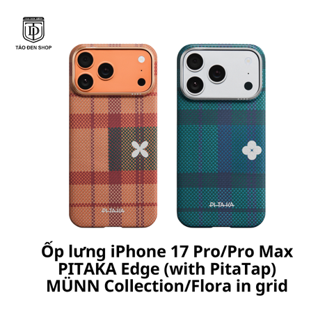 Ốp lưng iPhone 17 Pro/Pro Max - PITAKA Edge (with PitaTap) - MÜNN Collection/Flora in grid