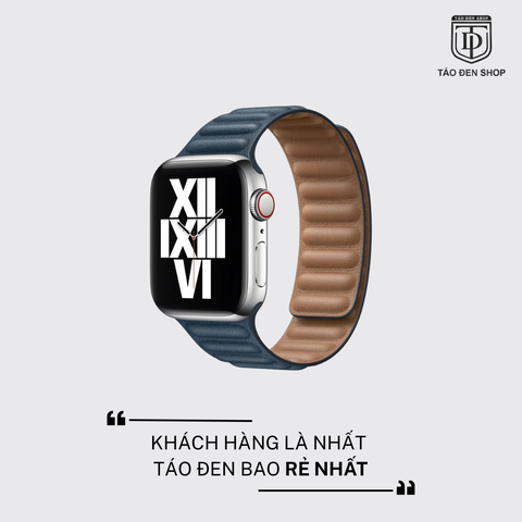 Apple Watch Baltic Blue Leather Link S/M 38/40/41mm - Dây Đeo -