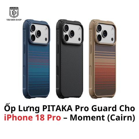 Ốp Lưng PITAKA Pro Guard Cho iPhone 18 Pro – Moment (Cairn)