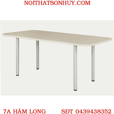 BH18-CT bàn họp chân trụ sắt, mặt gỗ nội thất 190 bộ quốc phòng