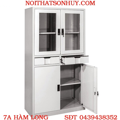 TS03B Tủ sắt có 3 khoang nội thất 190 bộ quốc phòng