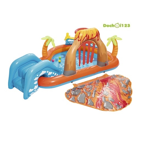 Bể phao cầu trượt hình đảo 53069