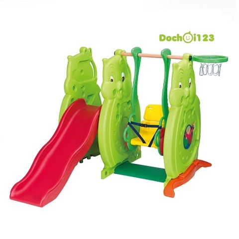 Cầu trượt chim cú mèo xích đu có rổ bóng (SL-05L)