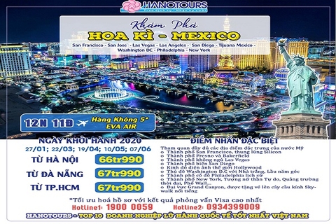 [Hồ Chí Minh] Toàn Cảnh Hoa Kỳ & Trải Nghiệm Mexico Đặc Biệt & Tiết Kiệm