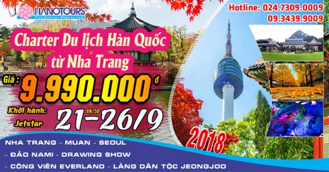 Charter Dịp Tết Cổ Truyền Hàn Quốc: Nha Trang - Muan - Seoul - Đảo Nami - Drawing Show - Công viên Everland - Làng dân tộc Jeongjoo - Nha Trang