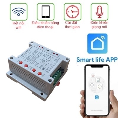 Bộ Điều Khiểu WIFI 4 Thiết Bị HTC-4CH WF-SW- 5VDC