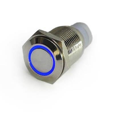 Nút Nhấn Giữ Inox 16mm Màu Xanh Dương PWS-1