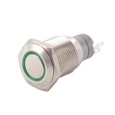 Nút Nhấn Giữ Inox 16mm Màu Xanh Lá PWS-1