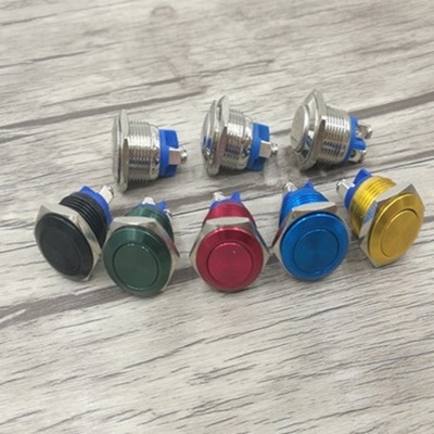 Nút Nhấn Nhả Inox 16mm Màu Xanh Dương