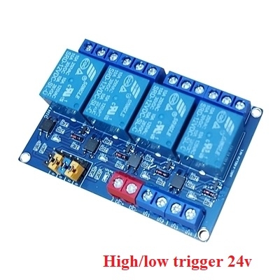 Mạch 4 RELAY 24V-10A Kích Mức Thấp Cao HTC