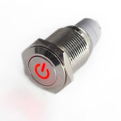 Nút Nhấn Giữ Inox 16mm Màu Đỏ PW-1