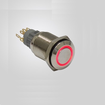 Nút Nhấn Giữ Inox 16mm Màu Đỏ PWS-1