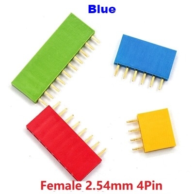 Straight Female Single Row 1*4 Pin Blue