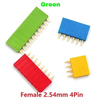 Straight Female Single Row 1*4 Pin Green