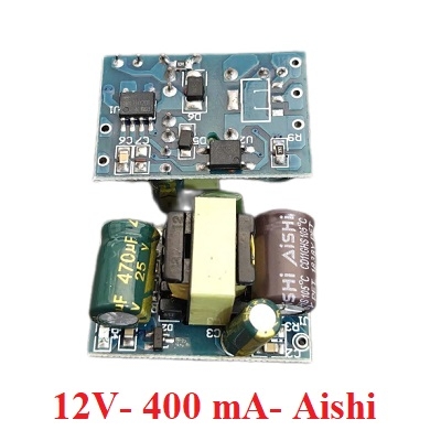 Nguồn AC-DC 12V-400mA tụ Aishi