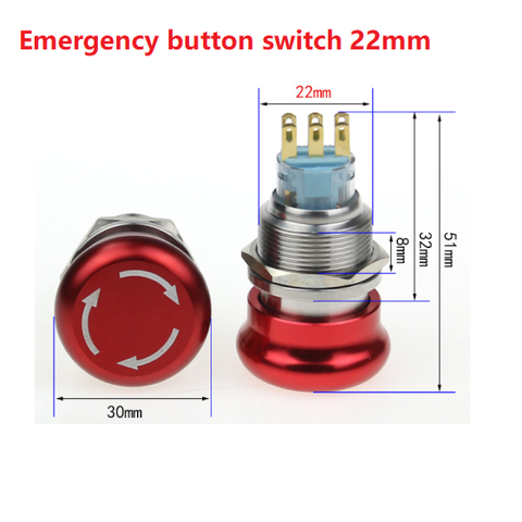 Nút Nhấn Kim Loại Dừng Khẩn Cấp 22mm