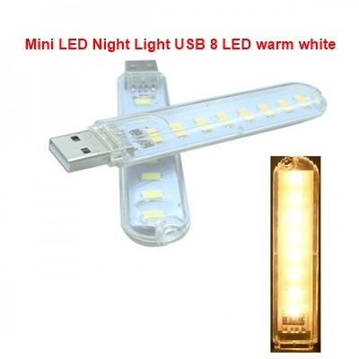 ĐÈN MINI USB 8 LED TRẮNG ẤM