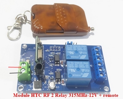 Module HTC RF 2 Relay 315MHz -12V + remote