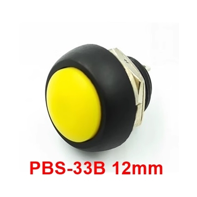 Nút Nhấn Nhả PBS-33B 12mm Màu Vàng