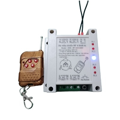 Bộ Điều Khiểu RF 4 thiết bị- HES-RF-433-4CH-220V