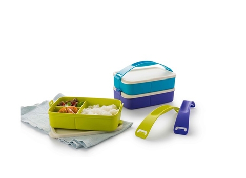 Tupperware Hà Lâm - Hộp cơm 3 ngăn Click To Go Margarita