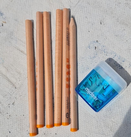 Mideer - Hộp 6 bút chì mềm tam giác kèm chuốt