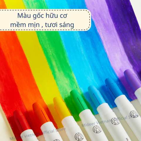 Mideer - Crayons Silky Màu sáp lụa hộp tròn