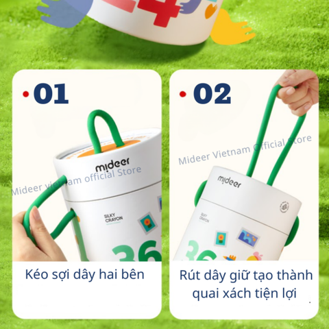 Mideer - Crayons Silky Màu sáp lụa hộp tròn