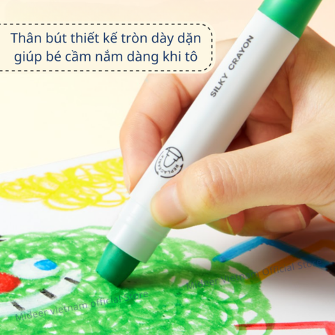 Mideer - Crayons Silky Màu sáp lụa hộp tròn