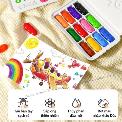 Mideer Màu Sáp Lụa Hạt Đậu Mideer Pease Crayons 2+