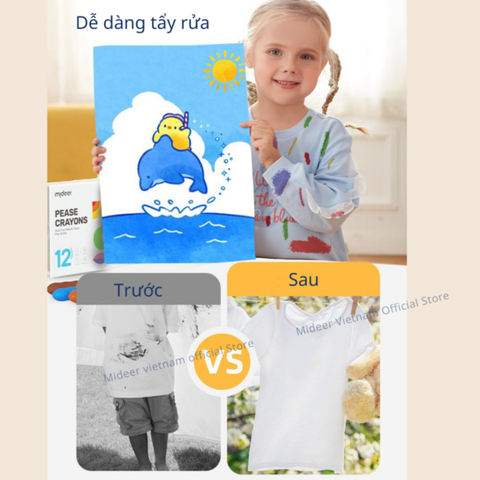 Mideer Màu Sáp Lụa Hạt Đậu Mideer Pease Crayons 2+