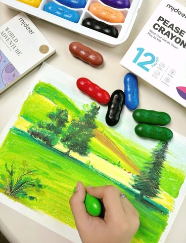 Mideer Màu Sáp Lụa Hạt Đậu Mideer Pease Crayons 2+