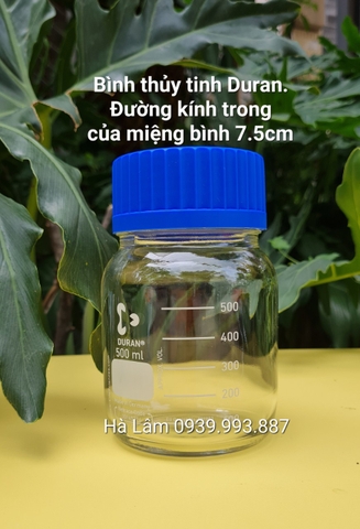 Duran Chai Thủy Tinh Trung Tính Cổ Rộng GL 80 500ml
