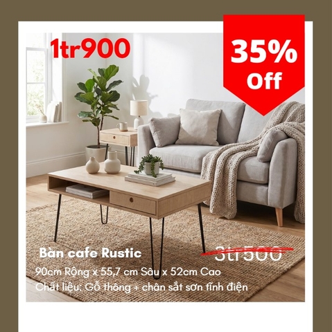 Bàn cafe rustic