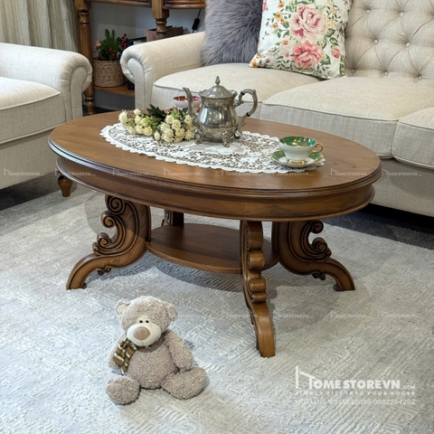 Bàn trà Elip vintage 01 - BTR1N