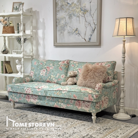 Sofa tay lượn Vintage lưng kép dài 1m8