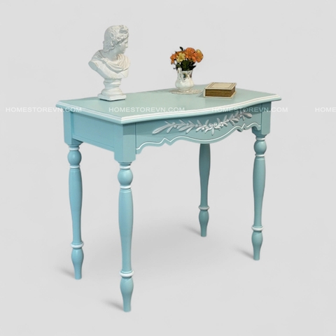 Bàn làm việc Vintage  xanh hoa nổi
