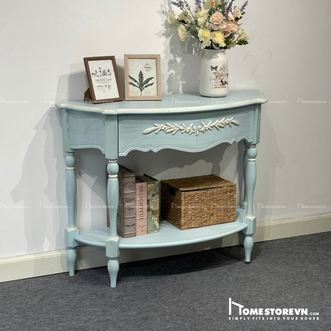 Bàn Conson Vintage xanh hoa nổi - CS2XHN