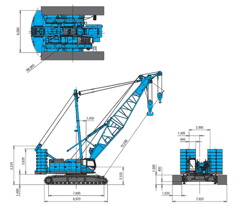 Xe cẩu bánh xích Kobelco 250 tấn model CKS2500