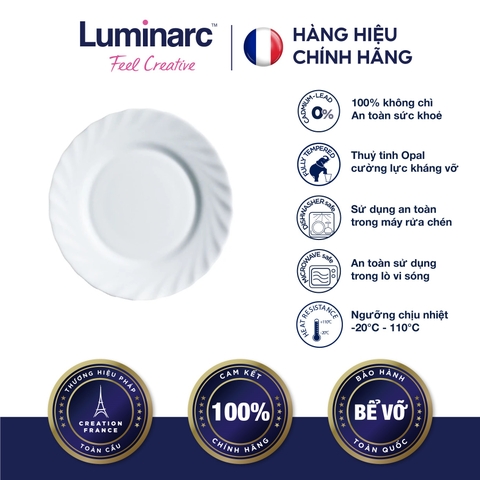 Đĩa Chấm TT Luminarc Trianon Trắng 11Cm