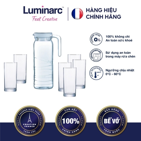 Bộ Bình Ly TT Luminarc Dona Embossment Circle Islande 7pcs