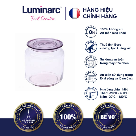 Hủ TT Luminarc Rondo Pink 0.75L