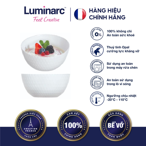 Chén TT Luminarc Pampille Trắng 13cm