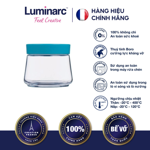 Hủ TT Luminarc Swing Nắp Xanh 0.5L