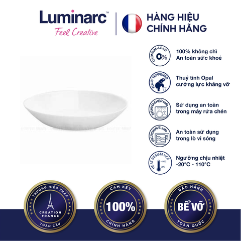 Đĩa Sâu TT Luminarc Diwali Trắng 20Cm