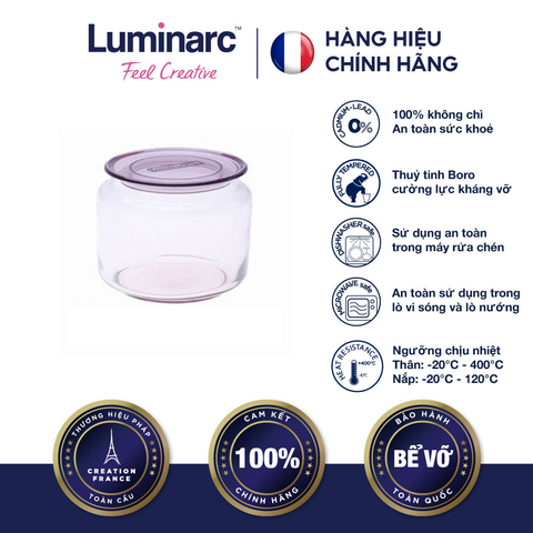 Hủ TT Luminarc Rondo Pink 0.5L