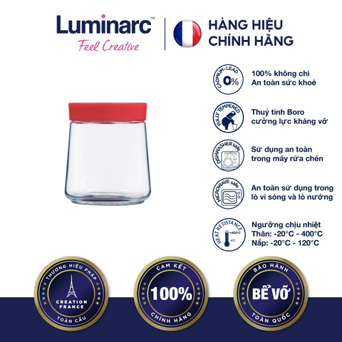 Hủ TT Luminarc Swing Nắp Đỏ 0.75L