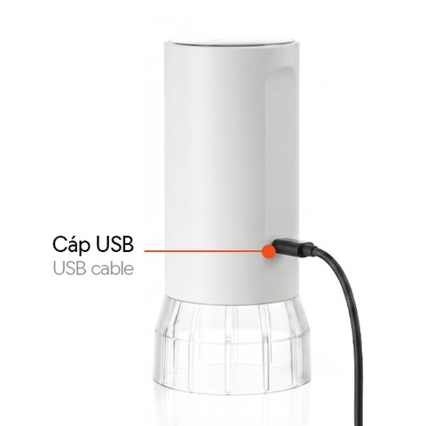Máy xay tiêu & muối cốc đôi LocknLock 1 chạm CKO119WHT dùng pin sạc
